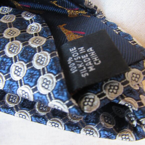 Ted Baker London Navy Tie, width 3 in, 100% silk, New - Picture 6 of 6